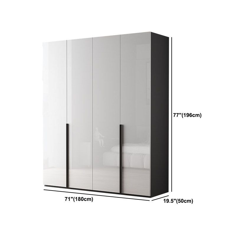 Contemporary Style Wood Wardrobe White Colour Soft Close Door Wardrobe Closet for Home