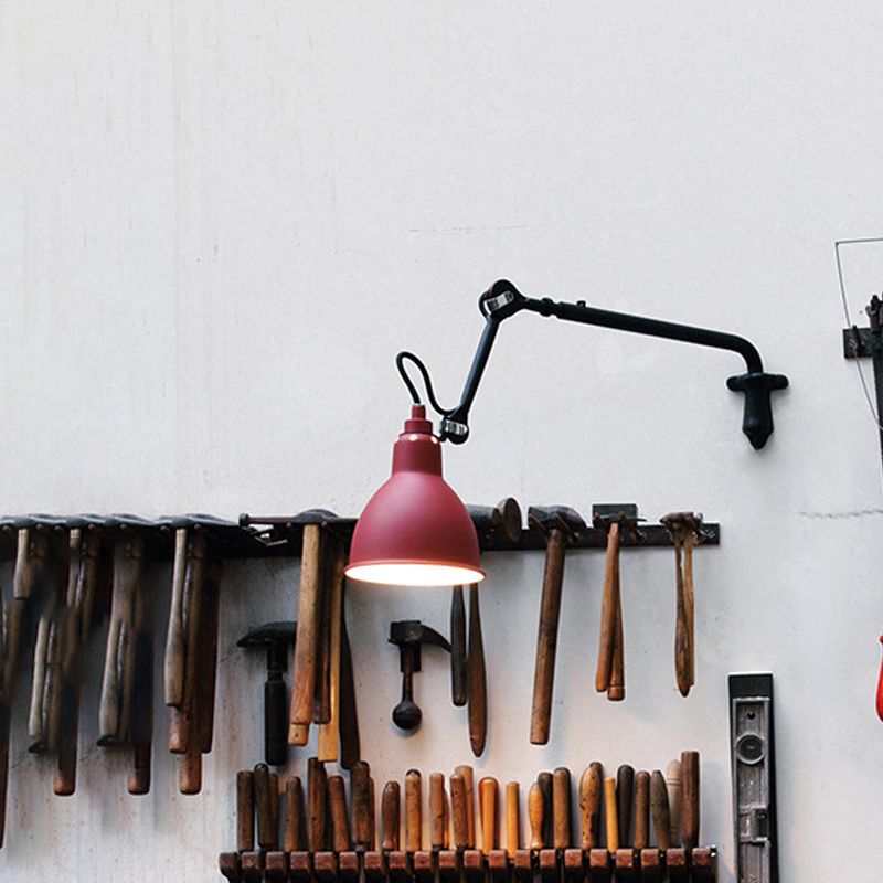 Estilo modernista de pared en forma de tazón metálico 1 accesorio ligero de iluminación en negro/blanco para dormitorio