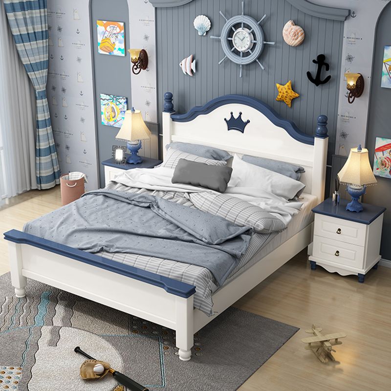 Solid Wood Standard Bed Arched Headboard Bed with Custom Legs