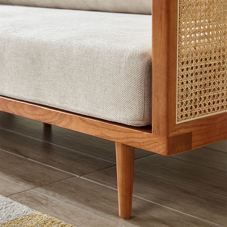 Solid Wood Square Arm Sofa Tropical Cushions Sofa for Living Room
