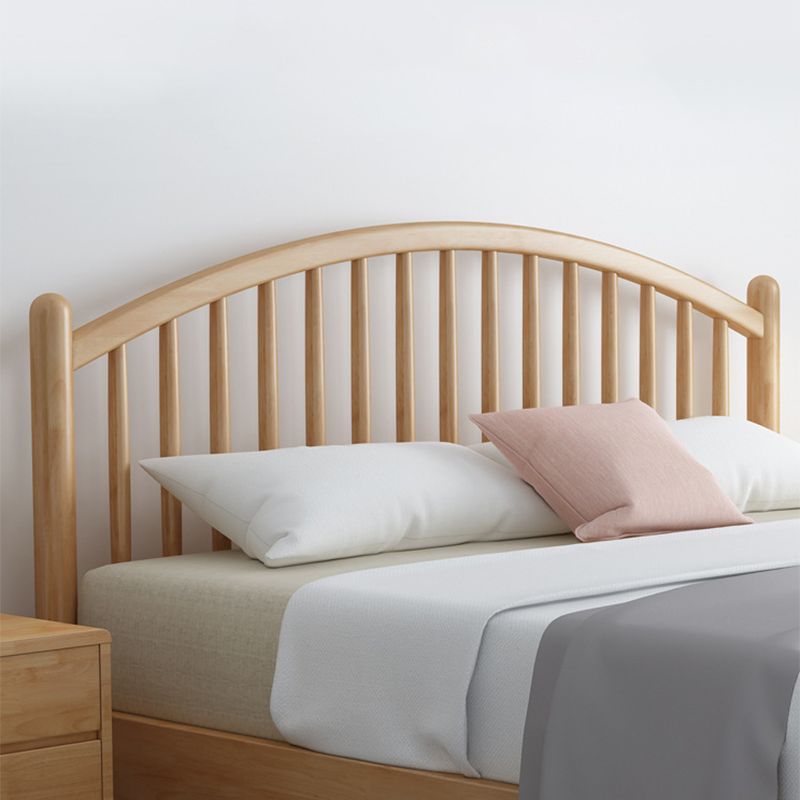 Northern European Wood Slat Bed Frame With Headboard and Footboard