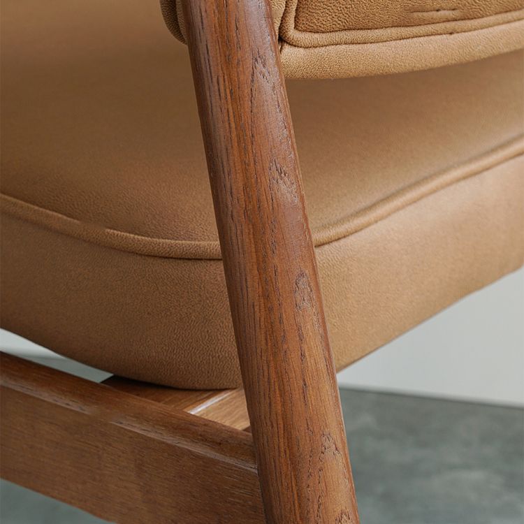 Minimalist Kitchen Solid Wood Dining Arm Chair Opening Back Dining Arm Chair