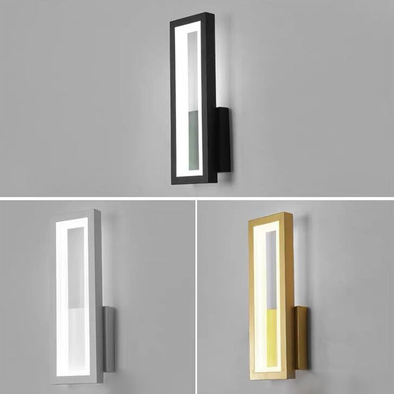 Modern Rectangular Wall Mounted Light Acrylic LED Bedside Sconce Lighting Fixture