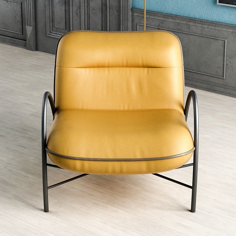 Contemporary Accent Armchair Modern Upholstered Accent Chair in Yellow