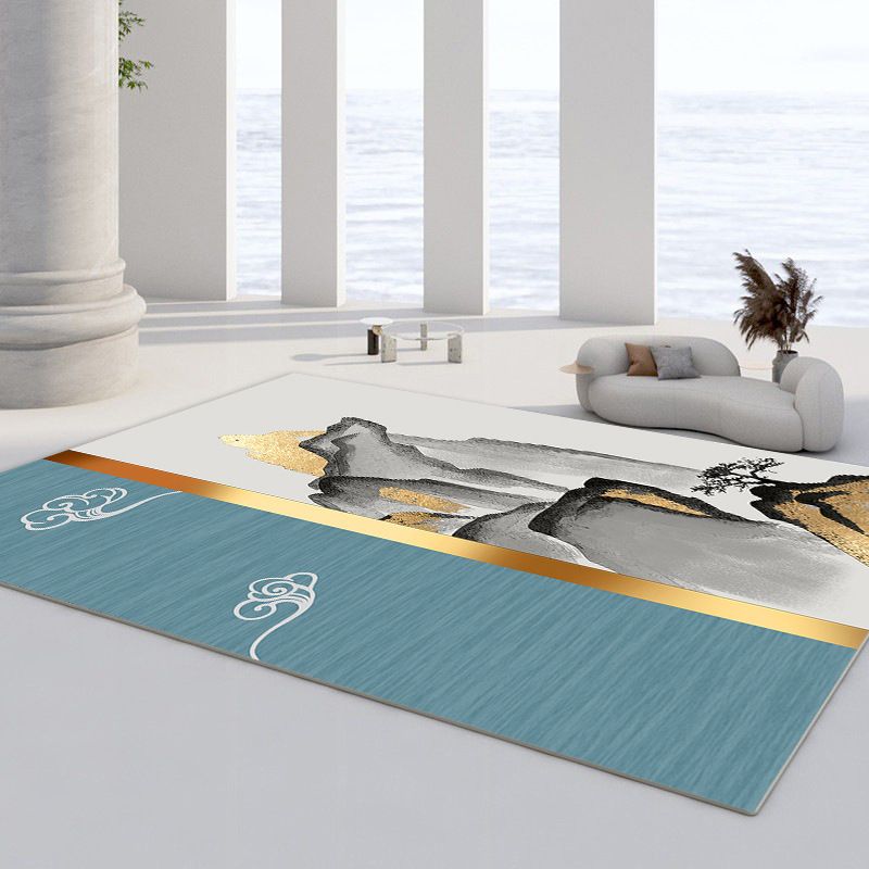 Aprikosen Farbblock Teppich Polyester Moderner Teppich -Waschmaschine für Wohnkultur