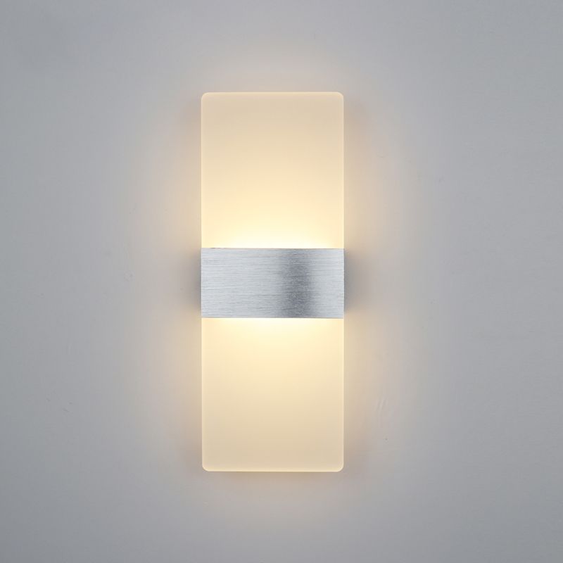 Simple Rectangular Shade Wall Sconce Light, Acrylic Sconce Light Fixture for Bedroom