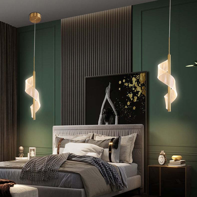 Lampada per sospensione a soffitto moderna a onda a onda di semplicità ACRILICA ACCRIPOLE PER IL RISTATO