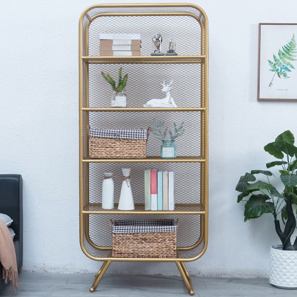 Modern Standard Bookcase Metal Bookshelf with Rectangle Shelves