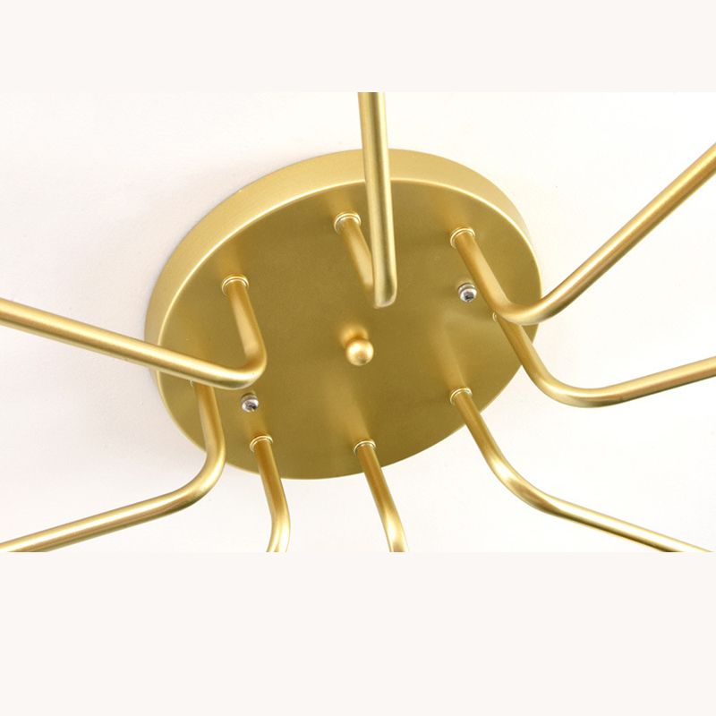 Sputnik Metal Semi Flush Mount in Industrial Retro Style Ceiling Fixture for Living Room