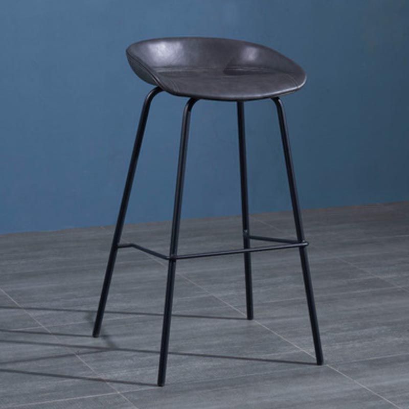 Low Back Bar and Counter Stool Industrial Footrest Bucket Metal Bar Stool