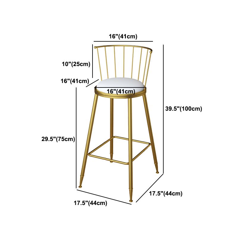 Glam Metal Barstool Plastic Counter Stool in Matte Finish for Indoor