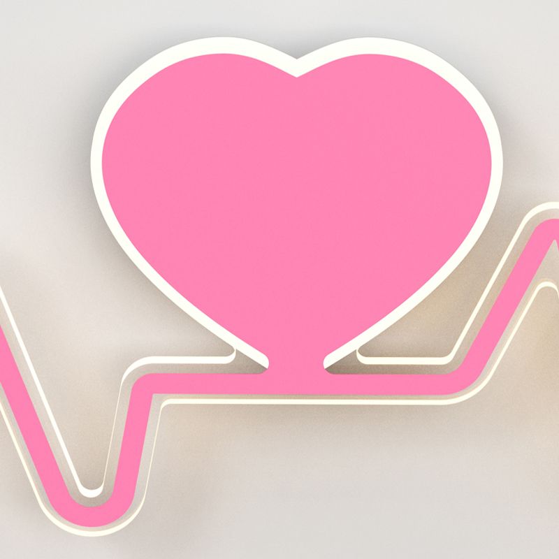 Nordic Style Iron Wall Light Heart Shape Wall Lamp for Children's Room