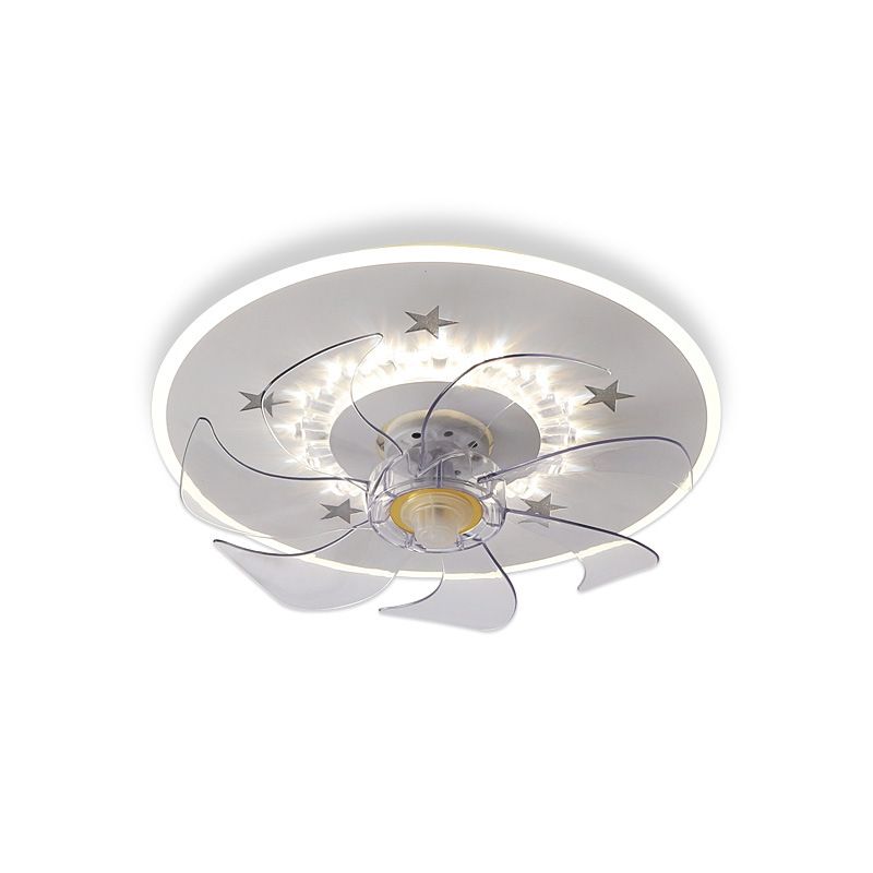 Modern Simple Ceiling Fan Light LED Ceiling Mount Lamp with Acrylic Shade for Bedroom