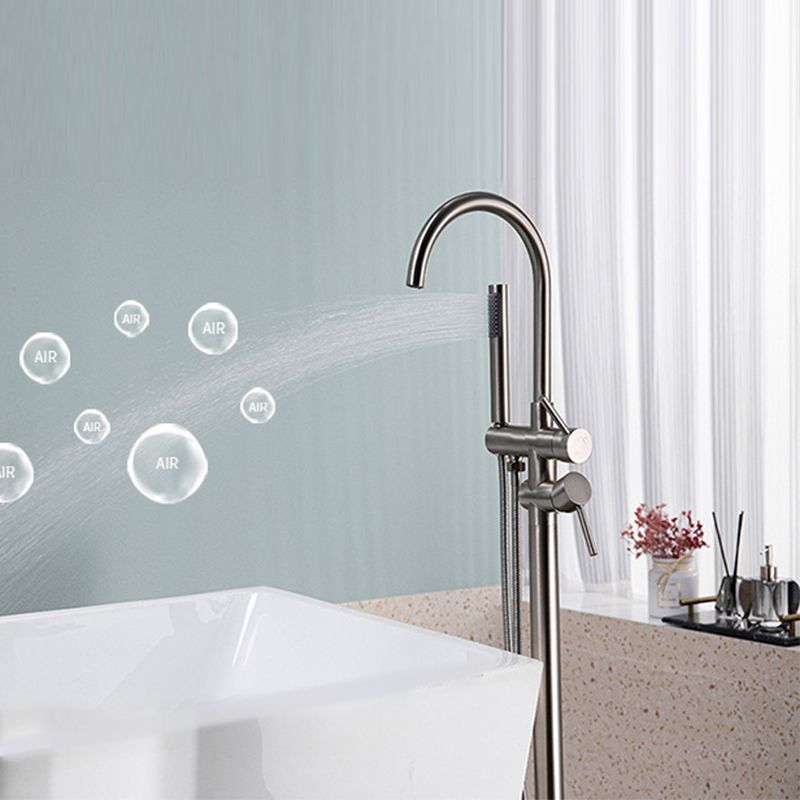 Modern Floor Mounted Metal Freestanding Tub Filler Freestanding High Arc Tub Filler Trim