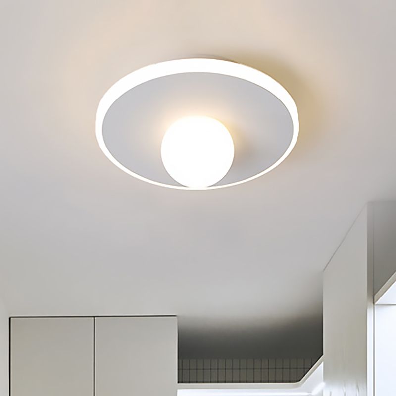 Modern Led Flush Lamp with Acrylic Shade White/Black Led Square/Rectangle Flush Mount Light in White/Warm Light