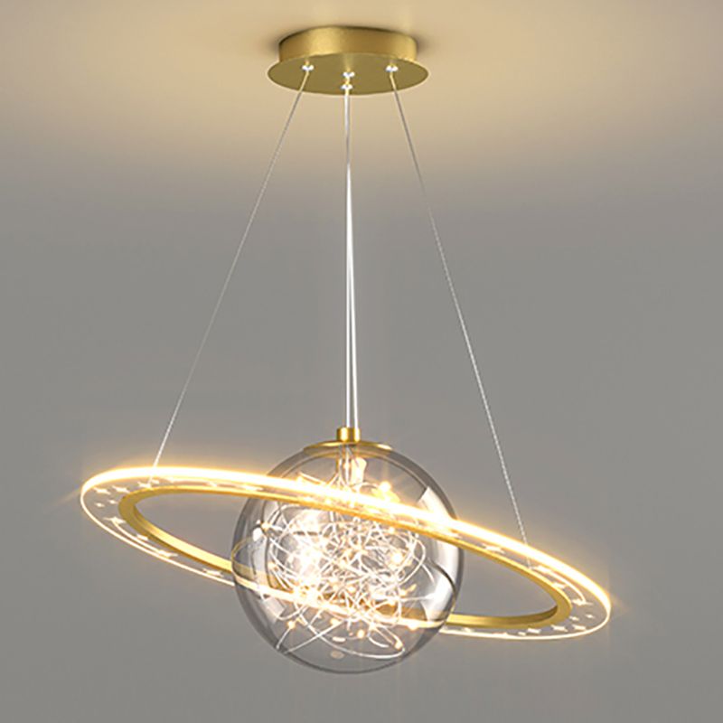 Modern Style Chandelier LED Hanging Pendant Light Fixture with Acrylic Shade for Bedroom