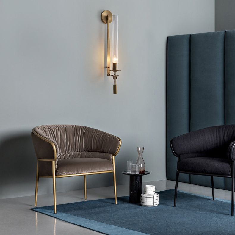 Cylinder Wall Mounted Lamps Postmodern Clear Glass Wall Sconce for Living Room