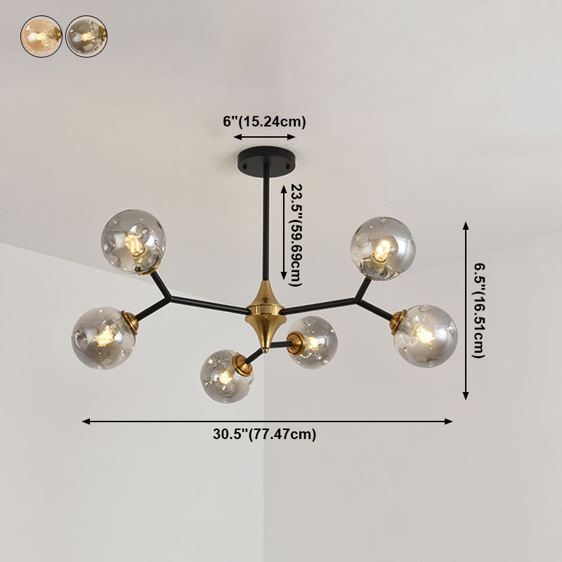 Modern Metal Chandelier Light Fixtures Multi-Head Suspension Pendant Lights for Restaurant