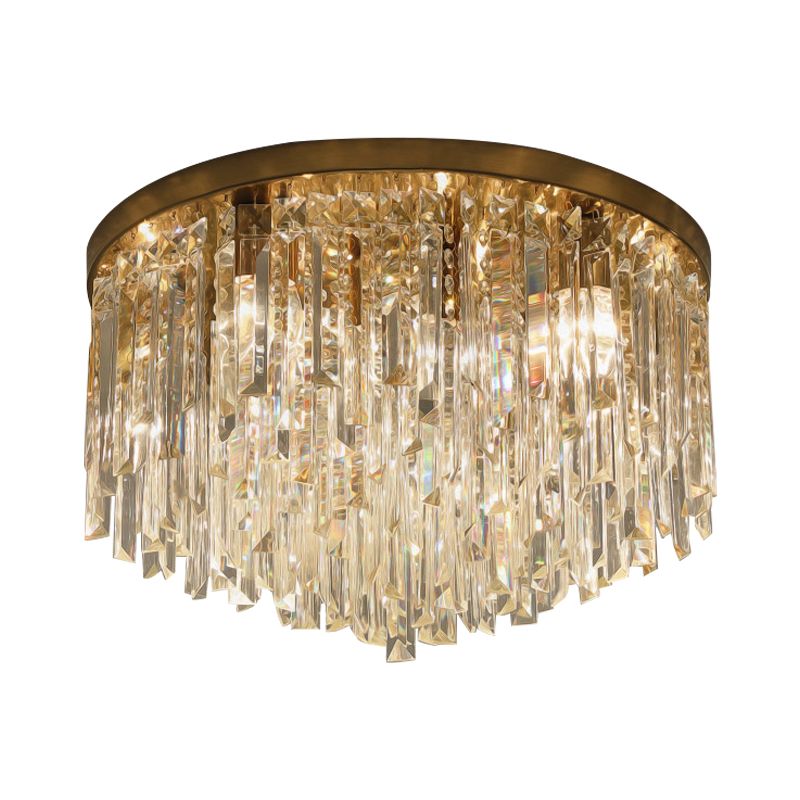 Chroom/Goud Tapered Flush Verlichting Hedendaagse Crystal Draping 6 Hoofden Slaapkamer Plafond Opgezette Licht