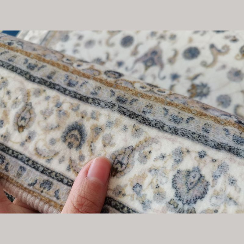 Vintage Indoor Room Area Rug Black Medallion Carpet Polyester Non-Split Area Carpet