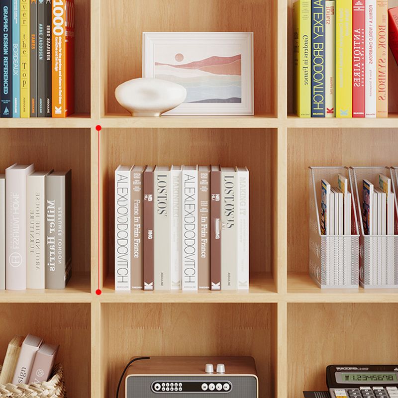 Scandinavian Style Bookshelf Closed Back Standard Wooden Bookcase for Study Room