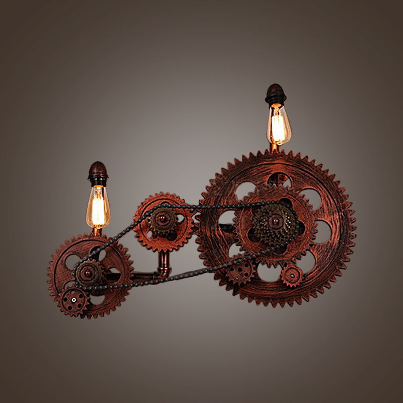 Ausrüstung Metallleuchten Industrial 2 Lichter Wohnzimmer Wandbeleuchtung in verwittertem Kupfer