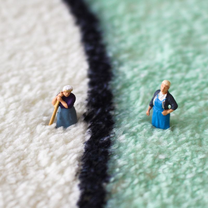 Trendy Color Block Rug Polyester Indoor Rug Non-Slip Backing Carpet for Living Room