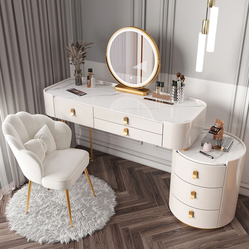 Lighted Mirror Makeup Vanity Desk Storage Box Makeup Vanity Set with Drawer