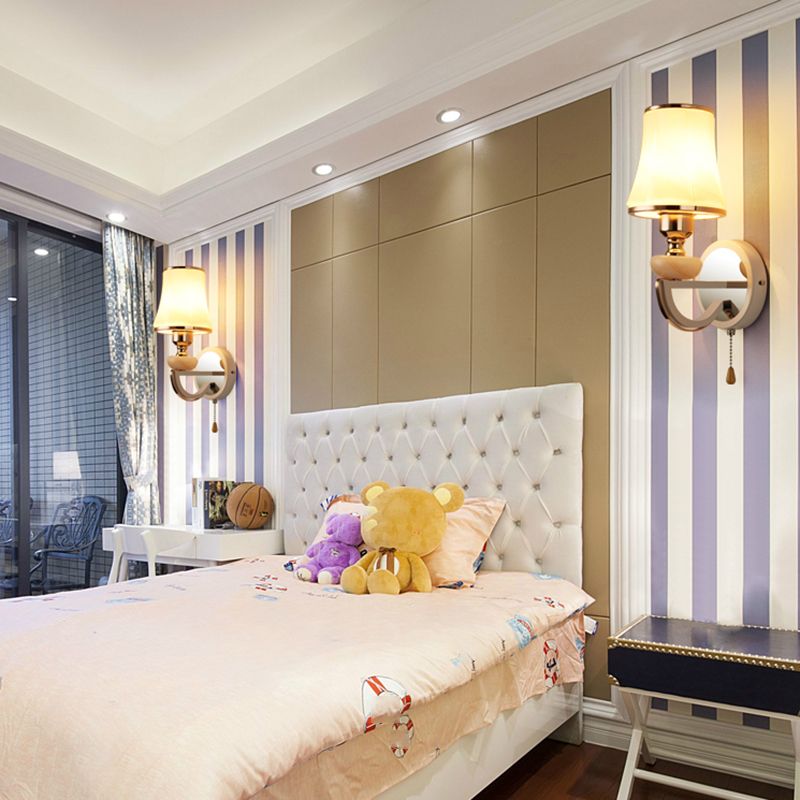 Nordic Style Vanity Light Geometry Shape Vanity Lamp with Glass Shade for Bedroom