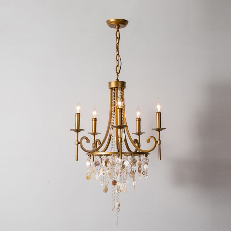 American Candle Shape Chandelier Metal Multi Light Hanging Light for Bedroom