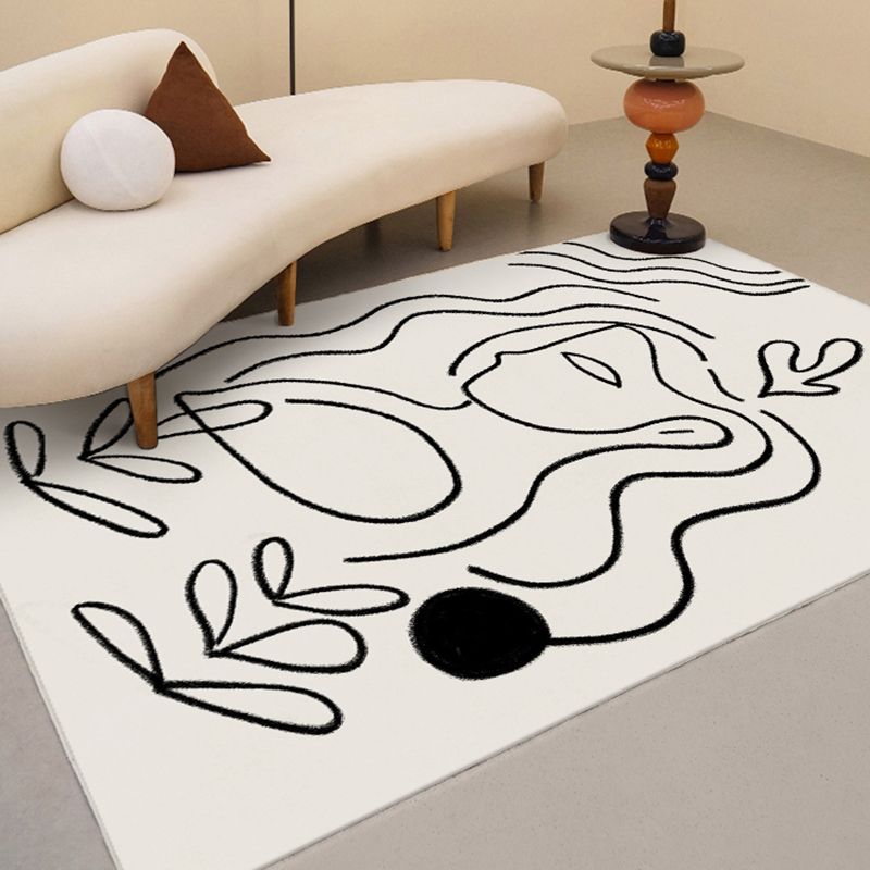 Modern Indoor Rug Simplicity Contrast Panel Carpet Polyester Non-Slip Area Carpet for Living Room