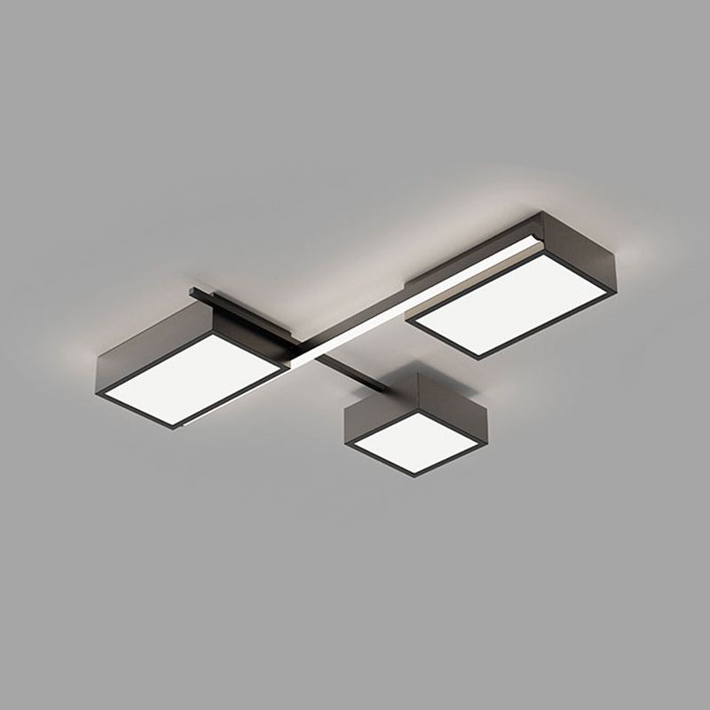 Éclairage encastré contemporain Plafonniers encastrés à LED multi-têtes noirs