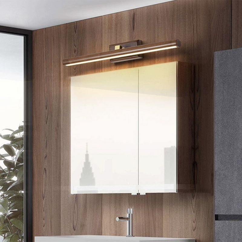 1 Light Tubular Vanity Wall Lights Modern Style Wood Vanity Mirror Lights