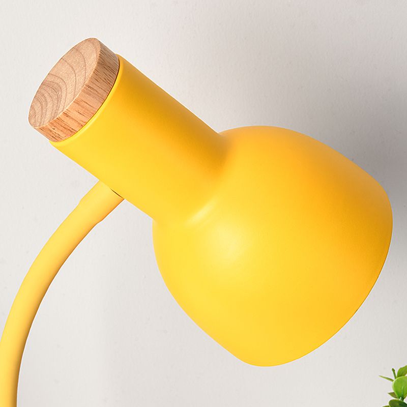 Macaroon Style Design Night Table Lamps Bell 1-Light Nightstand Lights with Metal Shade