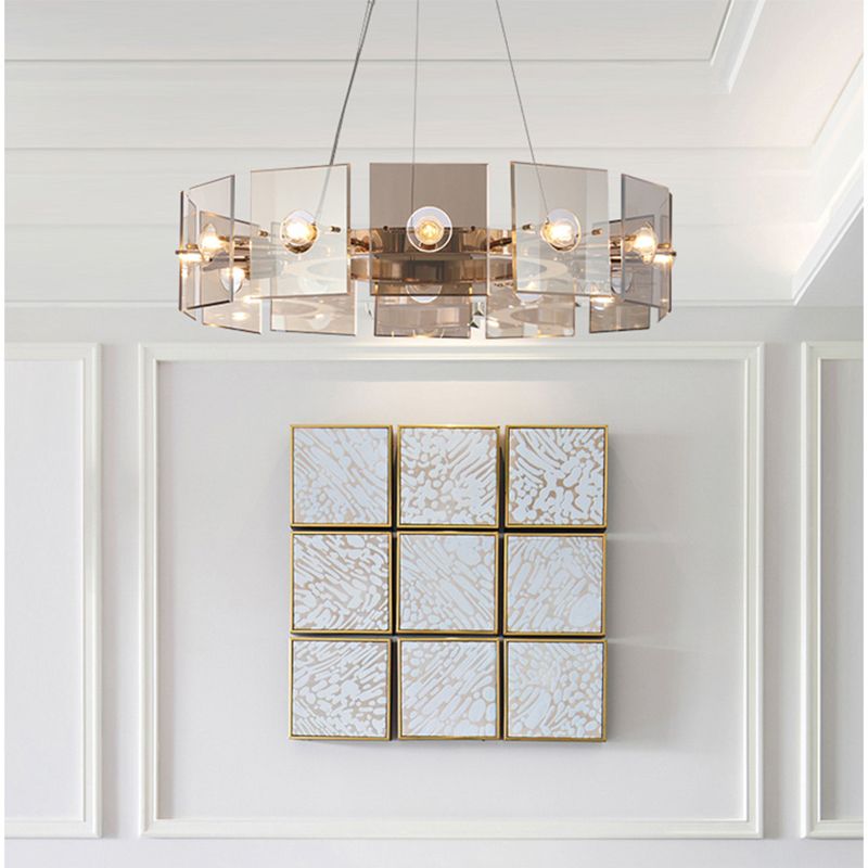 Lampada del lampadario a tamburo ultra-moderno lampada a sospensione di vetro con cavo sospeso per camera da letto