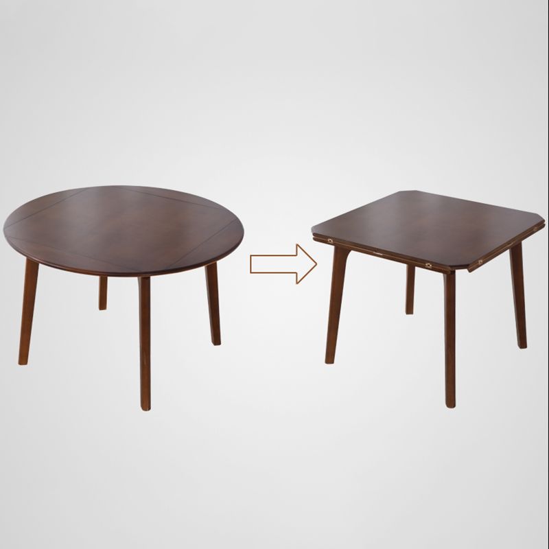 Rubberwood Solid Wood Dining Table Contemporary Style Dining Site Table with 4 Legs
