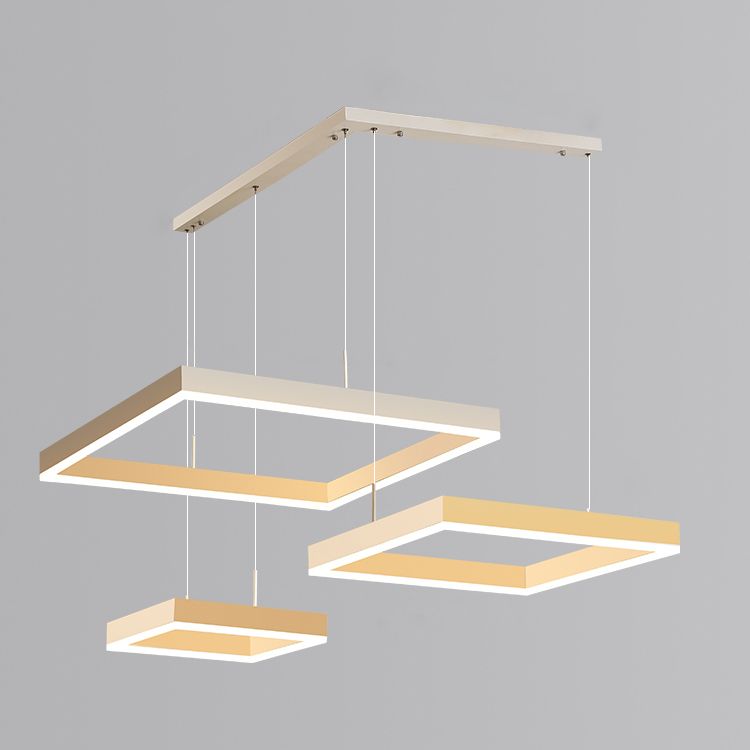 Moderne verlichting kroonluchters Meerdere vierkanten Opgeslepen verlichtingsarmaturen voor woonkamer