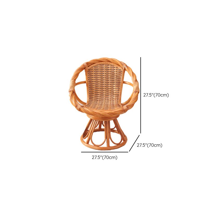 Tropical Natural Patio Dining Chair Rattan with Arm Single Chair