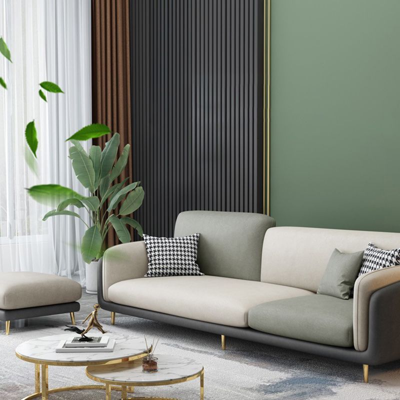 Contemporary 34.65" H Faux Leather Square Arm Sofa for Living Room