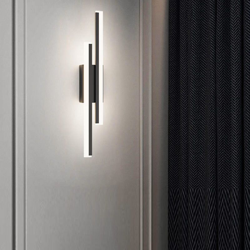 Linear Wall Lighting Fixtures Modern Style Metal 2 Lights Wall Lighting