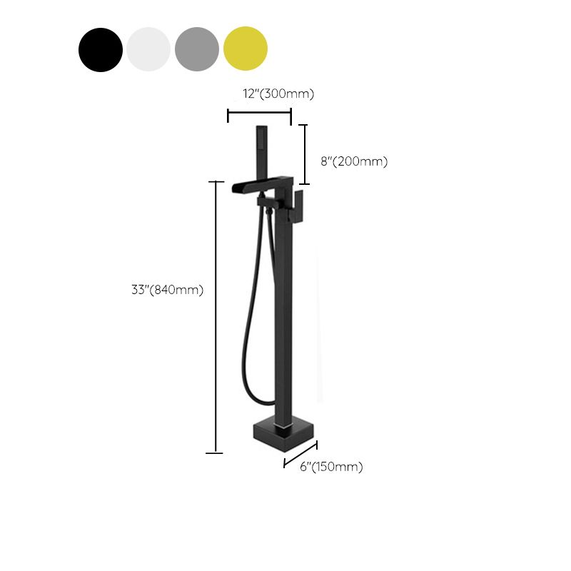 Modern Style Freestanding Tub Filler Floor Mount Freestanding Tub Filler with Hand Shower