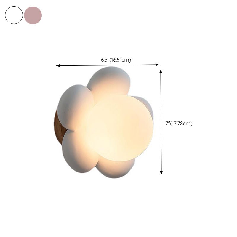 White/Pink Wood Lighting Modernism Wall Light for Foyer Home