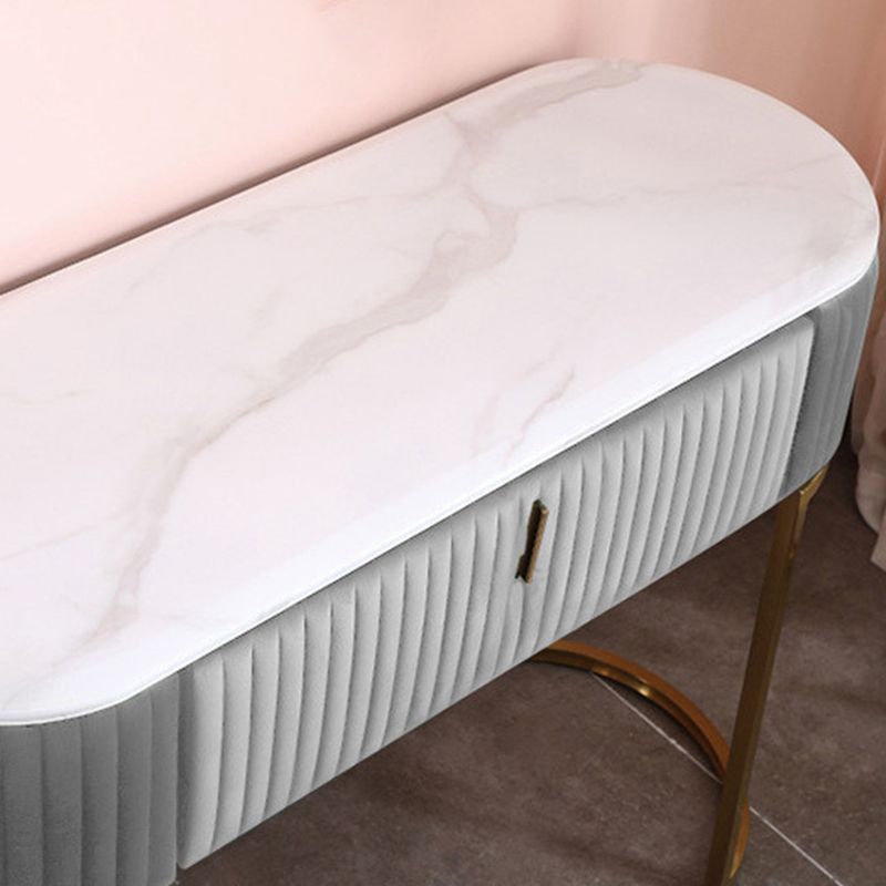 Glam Marble Top Vanity Table 30.15" H Makeup Dressing Table Set