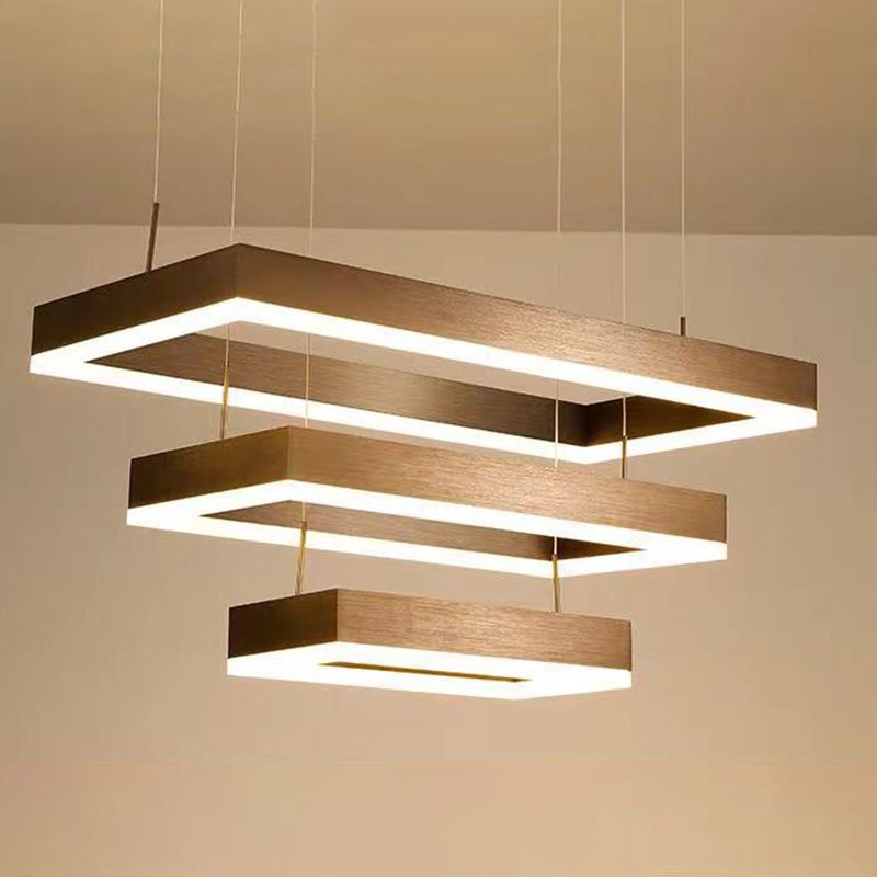 Luz de colgante de techo de múltiples capas modernas lámparas de colgantes de metal