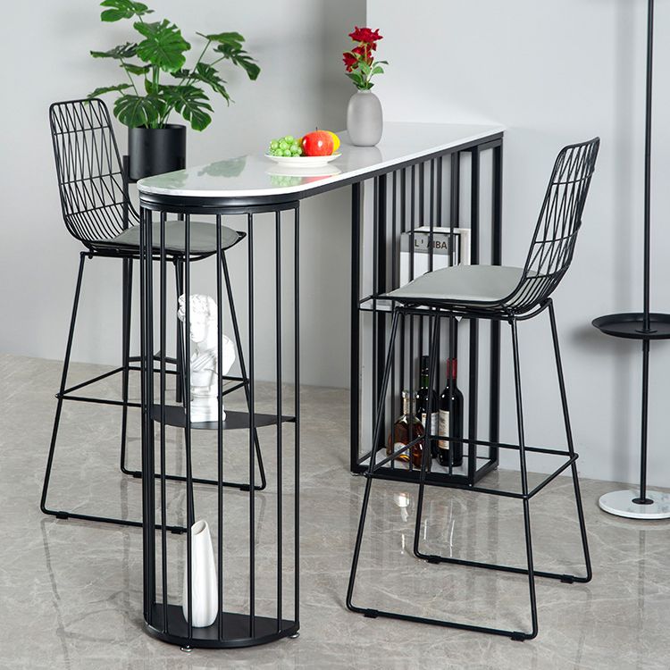 Modern Style Upholstered Counter Stool Bar-height Bar Stool with Footrest