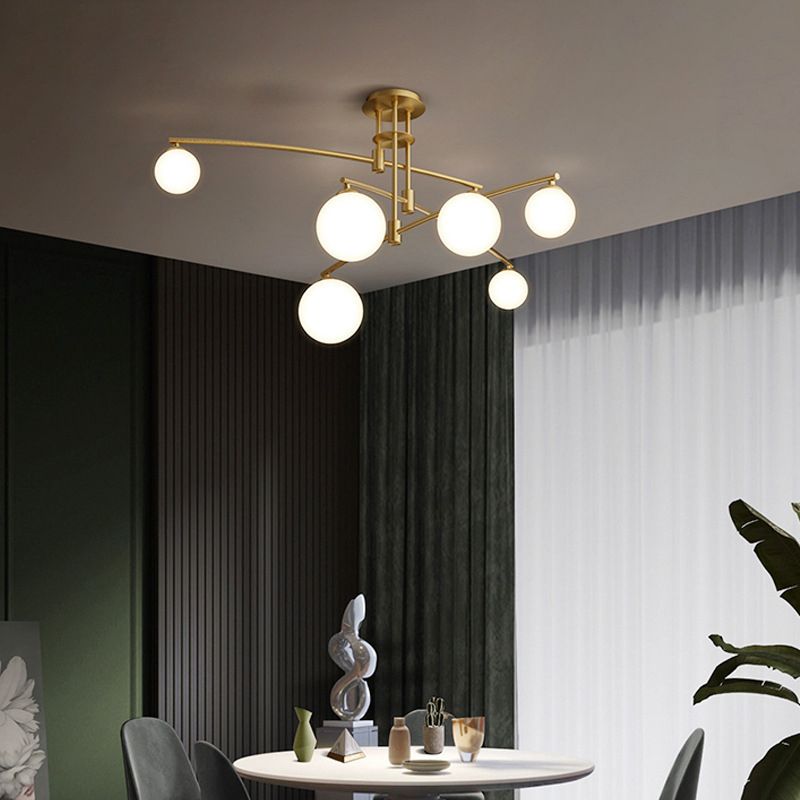 Spoetnik plafondmontage lichtarmatuur moderne stijl glazen semi-inbouwverlichting