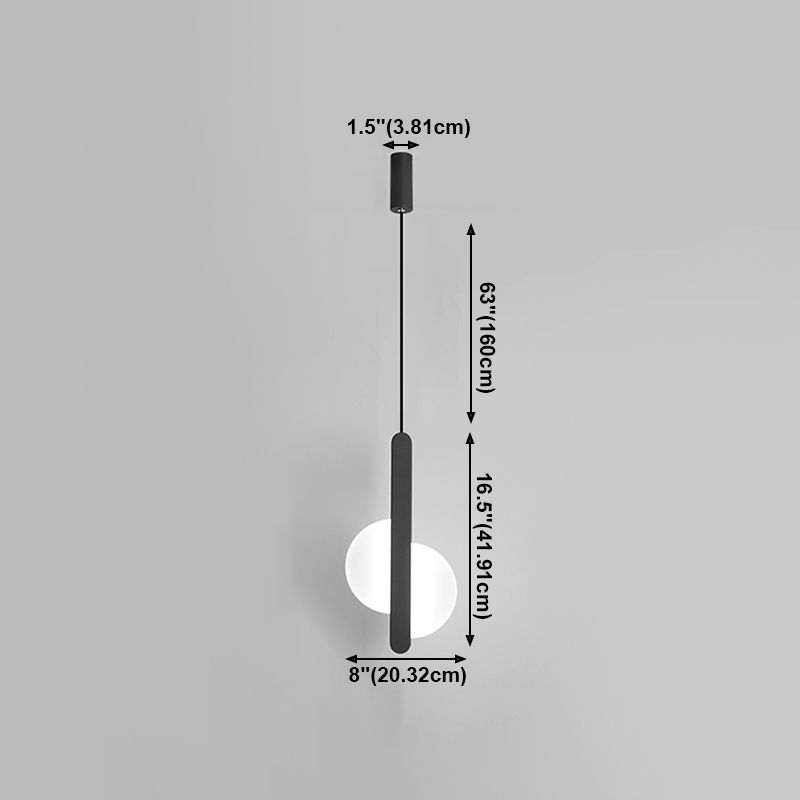 Luminaires suspendus noirs Light lampe à suspension à LED ronde moderne pour chambre à coucher