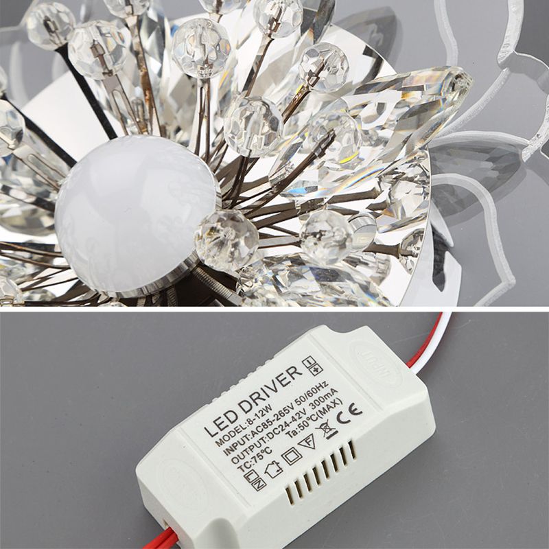 Modern Flower Ceiling Mount Light Fixture Crystal Ceiling Lights