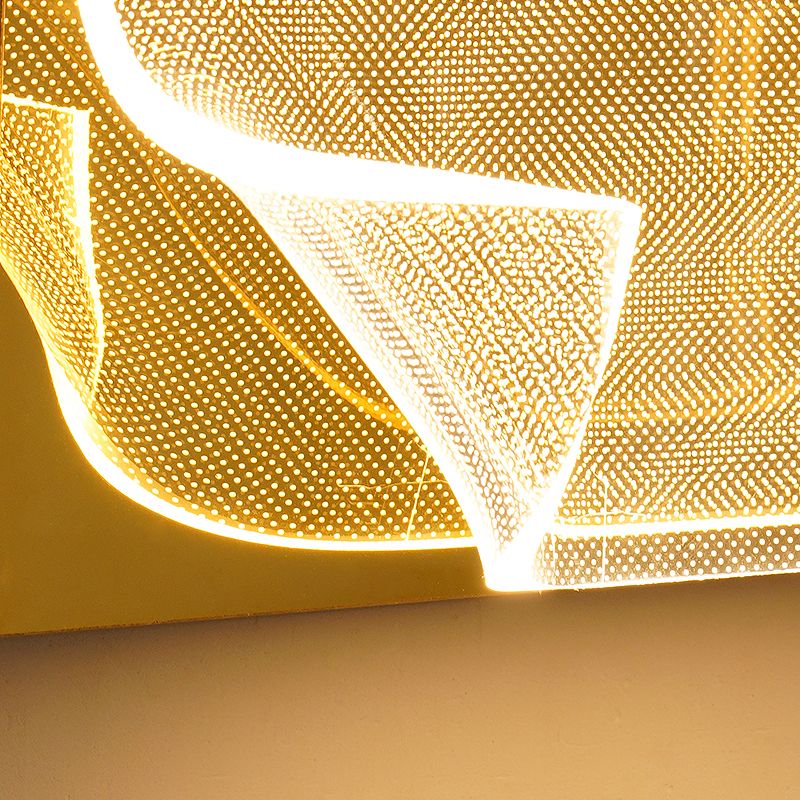 Modern Metal Wall Sconce Book Shape Wall Light with Acrylic Shade for Bedroom