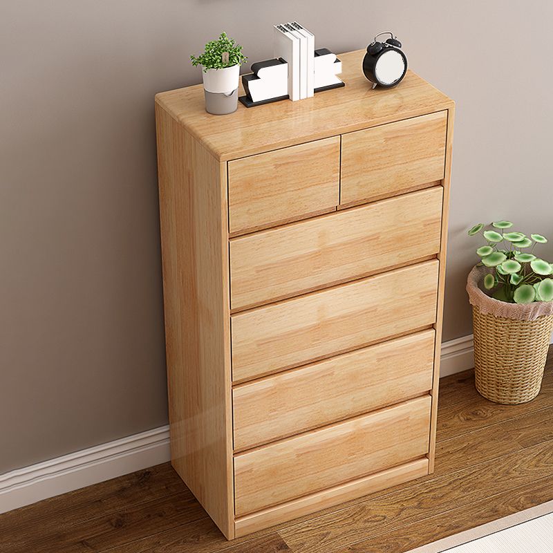 Rubberwood Accent Chest with Drawers 23.62" Long Contemporary Chest